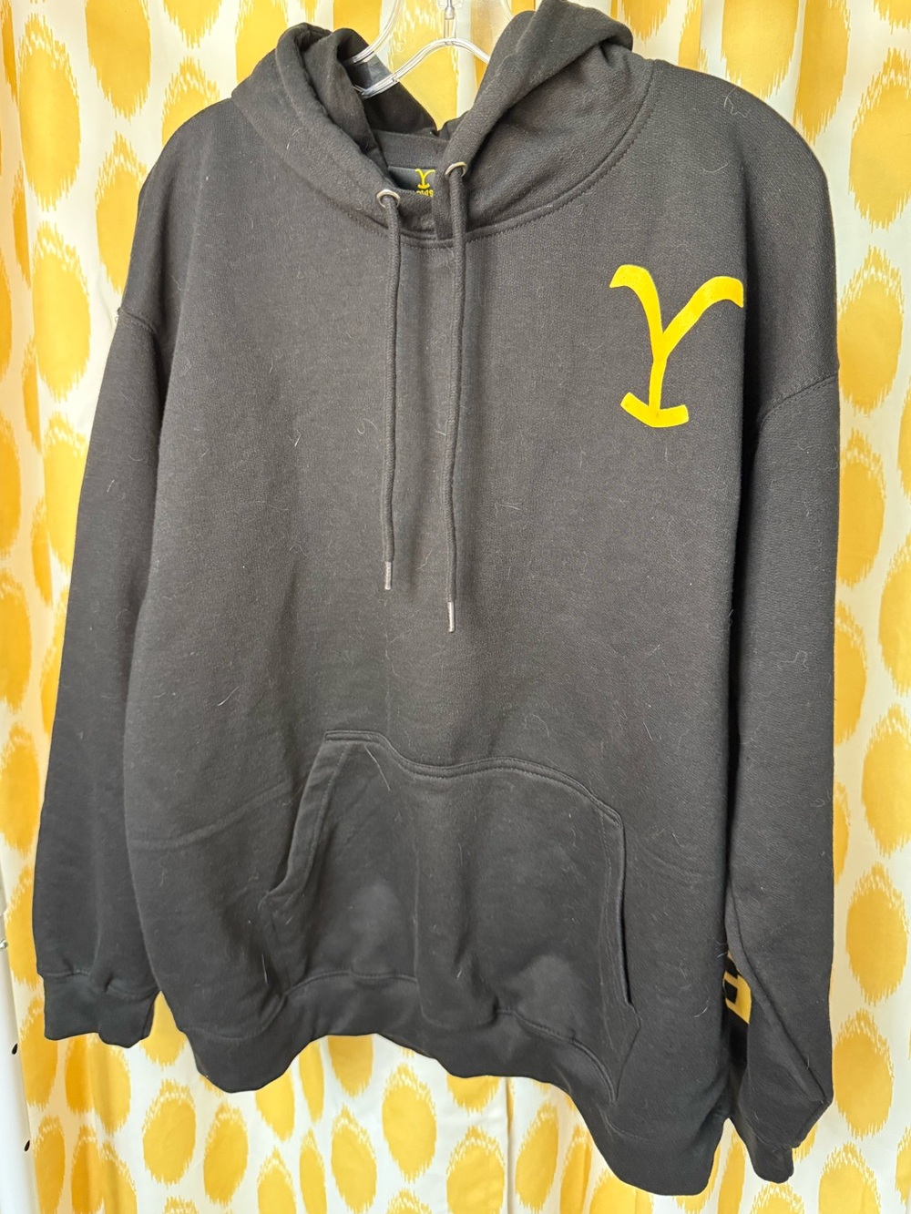 Yellowstone Black Hoodie Sweatshirt with Yellow Logo